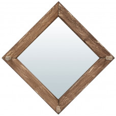 Зеркало с вешалкой, состаренное, 30*30 см, 3 рожка, липа, Банные штучки