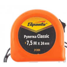 Рулетка Classic, 7.5 м х 24 мм, пластиковый корпус// Sparta